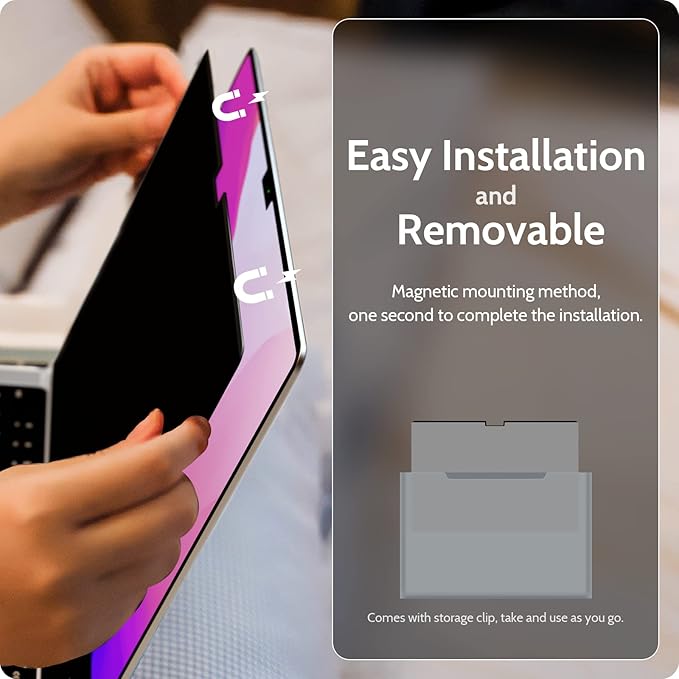 Magnetic Privacy Screen for MacBook Pro 16 Inch (2021-2024, M1, M2, M3, M4), 16inch Removable Matte Anti Blue Light Glare Private Filter Protector for Mac Pro 16.2" Laptop