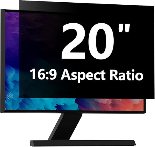 Computer Privacy Screen Protector 20 Inch with Hp Dell Acer Asus Samsung LG and More, Removable Security Shield Filter for 16:9 Aspect Ratio Monitor Like ViewSonic Sceptre(20" Diagonal 16:9 1 Pack)