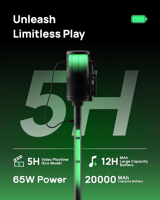 XGIMI MoGo 4 Laser Projector Collection, 550 ISO Lumens, Google TV , Official Netflix, 5h Battery Life – All-in-One Home & Outdoor Cinema Kit with PowerBase Stand, 70" Screen, 4 Filters& Carry Case