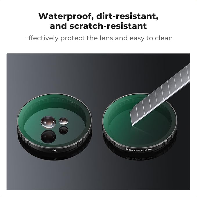 K&F Concept Push in Fit Effect & ND & CPL Filter Set Compatible with DJI Osmo Action 5 Pro, 3 Pack CPL Black Diffusion 1/4 ND2-32 Filters Filters for Osmo Action 4/3, Multicoated HD Optical Glass