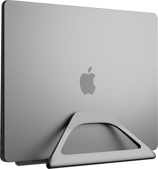 Elestoria Vertical Laptop Stand Holder- Adjustable Laptop Holder Vertical fits All MacBook, Chromebook & Gaming Laptops - Grey