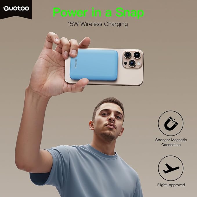 2025 Magnetic 15W Power Bank for iPhone,5000mAh Magsafe Battery Pack with 20w Fast Charging,Slim Magsafe Power Bank in&Out,with LED Display,Wireless Portable Charger for iPhone 16/15/14/13/12 Series