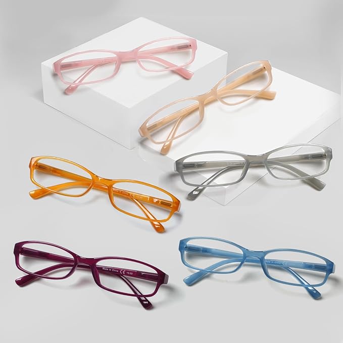 NORPERWIS 6 Pack Ladies Reading Glasses for Women Blue Light Blocking Spring Hinge Fashion Eyeglasses Readers for Women (Mix Color-1, 1.50)