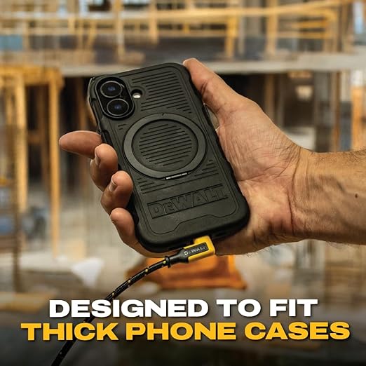 DEWALT Heavy Duty Right Angle USB C Cable, 60W USBC to USBC Cable 90 Degree Type C for iPhone 16/15, MacBook Pro/Air, iPad Pro 2022/Air 5/Mini 6, Galaxy S24/S23/S22, Pixel 8/7, Switch, 4ft