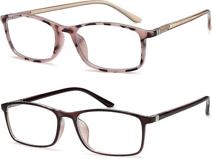 Professional Reading Glasses for Men/Women, Blue Light Blocking Computer Readers with Spring Hinges for Glare and UV Protection