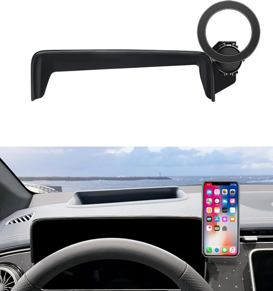 Car Phone Holder for 2023-2025 Mercedes Benz EQE Accessories 12.3-Inch Digital Instrument Cluster Screen Fixed Clip, Phone Mount Compatible with MagSafe, Cell Phone Holder