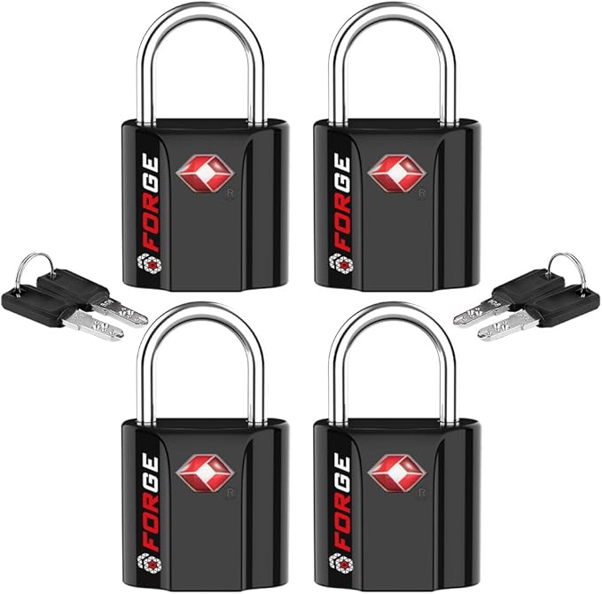 TSA Approved Luggage Locks, Ultra-Secure Dimple Key Travel Locks with Zinc Alloy Body