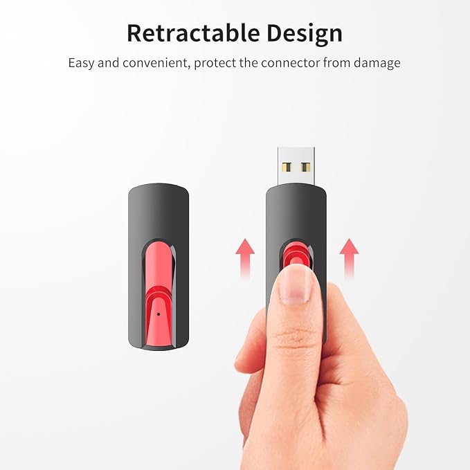 RAOYI 10Pcs 16GB USB Flash Drives Slide Retractable Memory Stick Bulk USB 2.0 Thumb Drive Jump Drive Zip Drive USB Sticks Data Storage Backup for PC Mac (16G, Red)