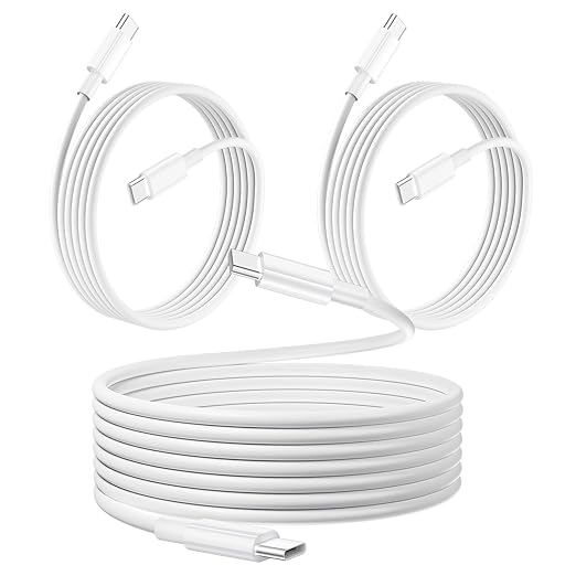 Long USB C Cable 3 Pack(6FT/6FT/10FT),USBC to USBC Fast Charging Cable,60W USB Type C Cables for iPhone 17 16 15 Pro/Plus/Pro Max,MacBook Pro,iPad Pro Air,Samsung S24/S24 Ultra