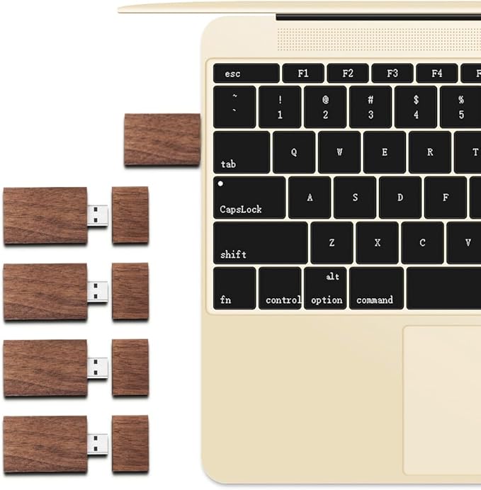 EASTBULL 100-Pack of 8GB Bulk Flash Drives, Wooden USB Flash Drives Walnut Wood Thumb Drive USB 2.0 Memory Stick for Data Storage (8 GB, 100 Units)