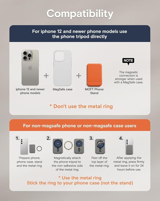 MOFT Phone Tripod Wallet for iPhone, Mulit-Angles, Lightweight & Portable Phone Stand, MOVAS Vegan Leather Magnetic Wallet, Strong Magnets, NFC Card Holder,Travel Essential, Sunrise (with Card Slot)