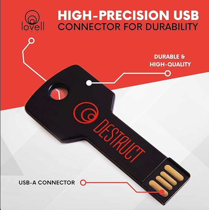 Lovell DESTRUCT PRO - USB Hard Drive Eraser & Data Destruction Tool - 3 Phase Crytopgraphic Wipe - Super Fast SMART Technology - Multi-Drive Compatibility - Works With HDD, SSD, & External Hard Drives