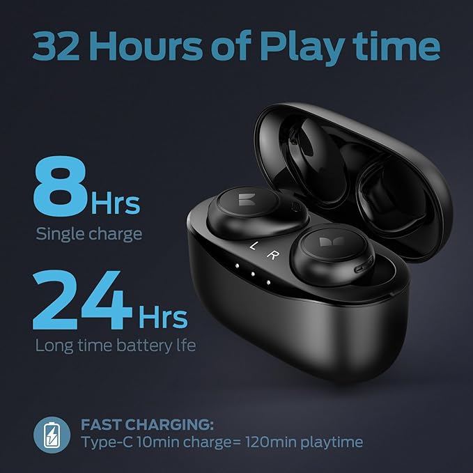 Monster Wireless Earbuds, Touch Control Bluetooth Earphones with Charging Case, Lightweight in-Ear Headphones, Built-in Microphone, IPX6 Waterproof, Fast Charging Sports Bluetooth Headset