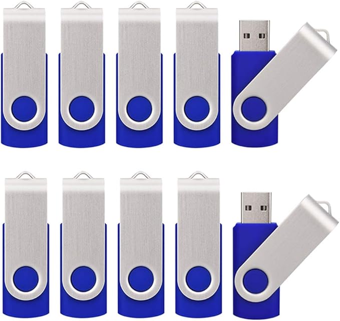 100 Pack 16GB USB Flash Drives - Bulk USB 2.0 Memory Stick - Blue