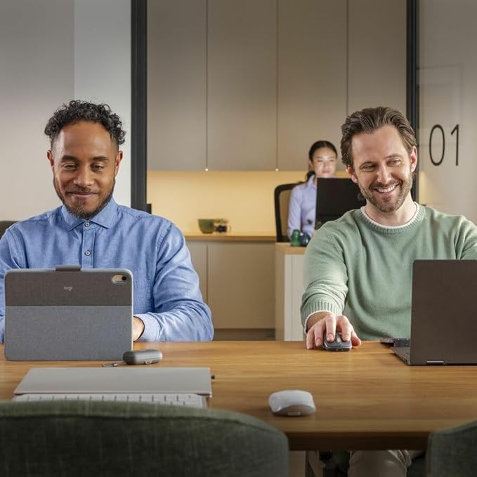 Logitech MX Anywhere 3S Compact Wireless Mouse, Fast Scrolling, 8K DPI Any-Surface Tracking, Quiet Clicks, Programmable Buttons, USB C, Bluetooth, Windows PC, Linux, Chrome, Mac - Pale Grey