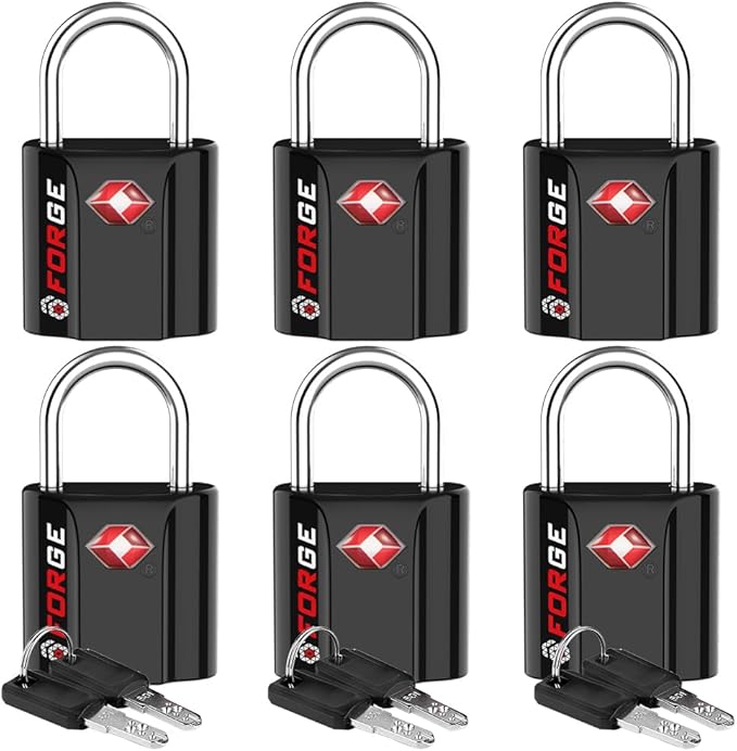 TSA Approved Luggage Locks, Ultra-Secure Dimple Key Travel Locks with Zinc Alloy Body