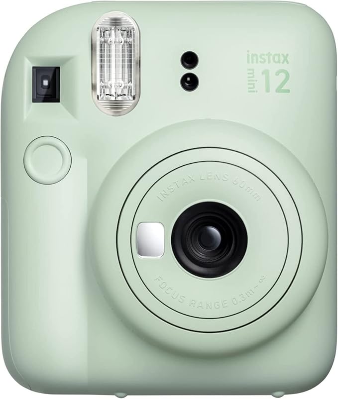 Fujifilm Instax Mini 12 Instant Camera Mint Green + Fuji Film Value Pack (40 Sheets) + Shutter Accessories Bundle, Incl. Compatible Carrying Case, Quicksand Beads Photo Album 64 Pockets
