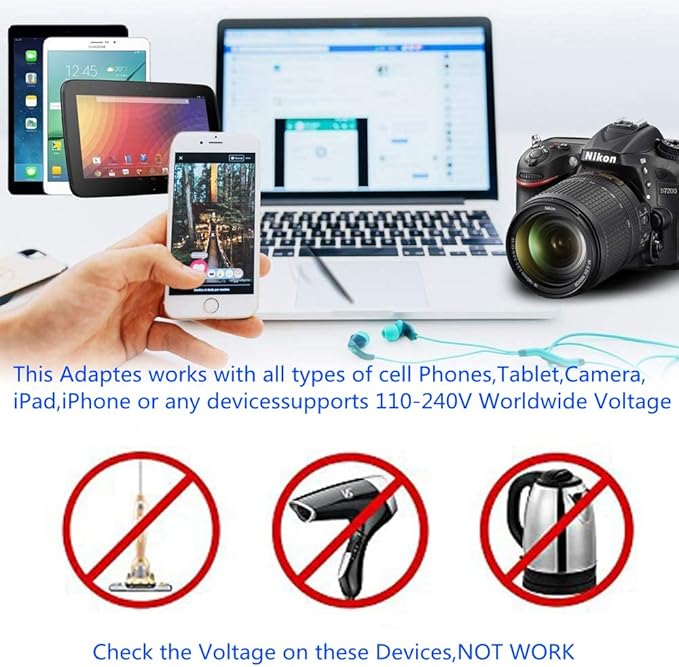 JMFONE 35W PD Universal Travel Adapter, Fast Charging International Power Plug Adapter with 3*USB-A & 2*USB-C Ports and Multi AC Sockets, All-in-one Travel Outlet Conversion Plugs for 200+ Countries