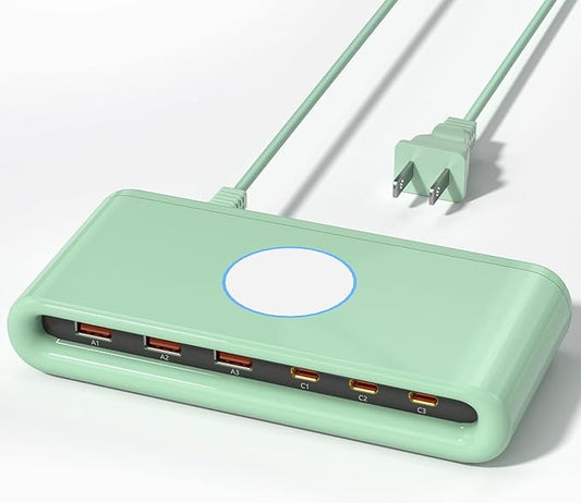 100W USB C Charging Station for Multiple Devices,6 Port USB C Charger Block Fast Charging Dock for iPhone/iPad/Samsung/Pixel/LG