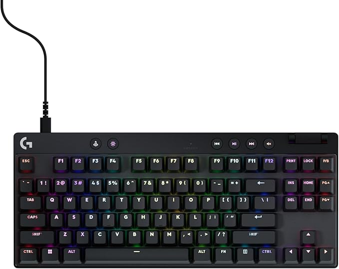 Logitech G PRO X TKL Rapid Tenkeyless Wired Gaming Keyboard with Magnetic Analog Switches, RGB - Black, PC Gaming Keyboards, Pro