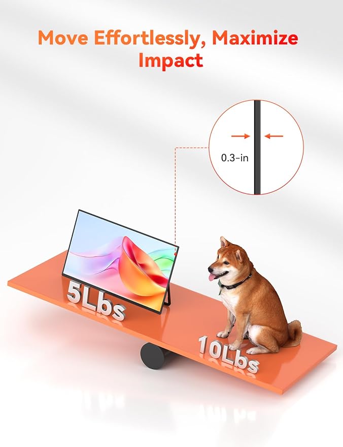 HotYeah 23.8" 100Hz Portable Monitor, 1080P FHD 100% sRGB IPS USB-C HDMI Large External Monitor, Home Gaming 2nd Screen w/180° Adjustable Kickstand for MacBook, Laptop, PC, Phone, Tablet, Switch, PS5