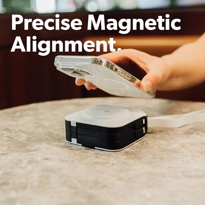 SnapWireless PowerPack Universal - 5 in 1 MagSafe Compatible Charger | Universal Adaptors | Power Bank | Included Adaptor Plug (Crisp White)