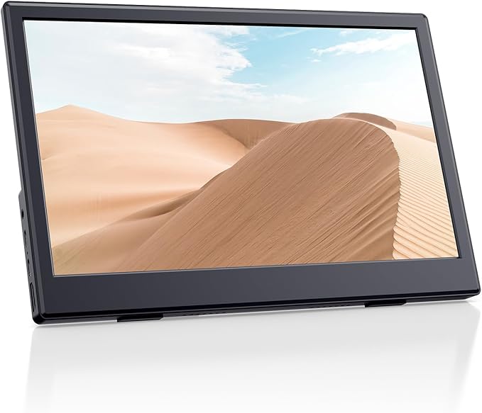 Portable Monitor, 11.6" HDMI USB-C IPS External Screen Small, Built-in Dual Speakers Gaming for Laptop PC, Plug & Play,Lightweight Small Monitor for On-The-Go Use,Black