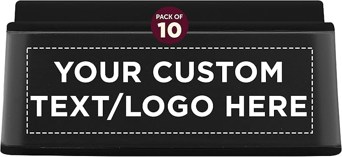 DISCOUNT PROMOS Custom Light Up Logo Phone Stands Set of 10, Personalized Bulk Pack - Essential Smartphone Accessory, Perfect for Office and Home - Black