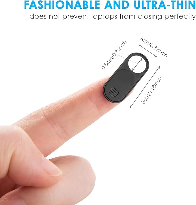 Webcam Cover Slide, 0.028-Inch Ultra-Thin Camera Blocker for MacBook, iMac, Laptop PC, Desktop, iPad, iPhone, Smartphone, Web Cam Privacy Cover Protect Visual Privacy&Security (Black/White/Red-3 Pack)