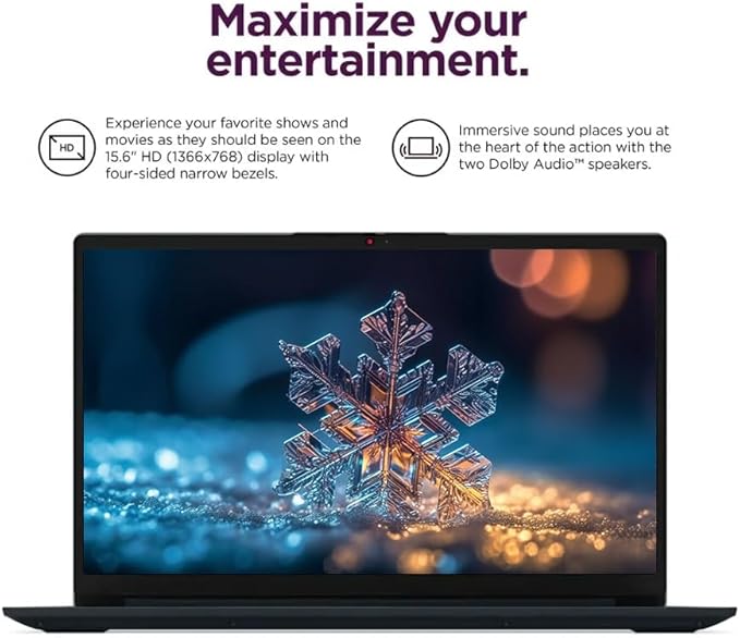Lenovo IdeaPad 15.6" Laptop, 12GB RAM 640GB Storage (256GB SSD+128GB eMMC+256GB SD Card), Windows 11 Pro with 1-Year Microsoft Office 365 Included, Intel Celeron Processor, PLUSERA Earphones