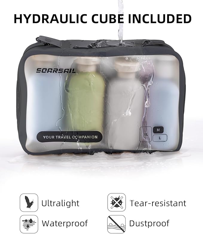 6 Set Compression Packing Cubes for Travel, Large Medium Small Luggage Organizers (Charcoal Gray)