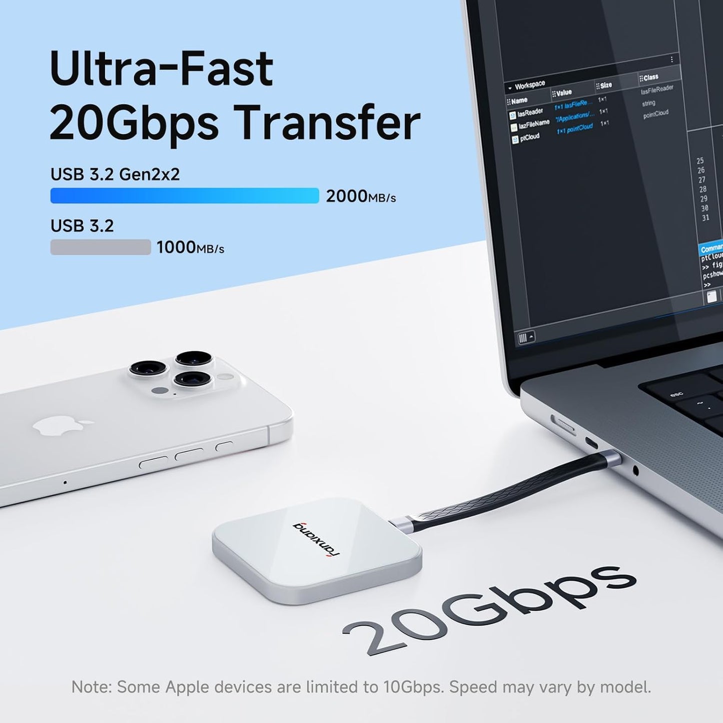 2TB Magnetic External SSD,2000MB/s Type-C USB 3.2 Gen 2x2 Portable SSD,Ultra-Slim External Hard Drive,4K ProRes Recording & Store,External Solid State Drive for iPhone15/16/Android/PC/Mac -PS2005