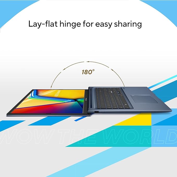 ASUS Vivobook 17.3'' FHD Laptop, Intel Core i3-1215U, 8GB RAM, 512GB SSD, Webcam, Touchpad, HDMI, Wi-Fi, Windows 11 Home, Blue, Bundle with PCO Notebook Folding Radiator, Laptop Cooler