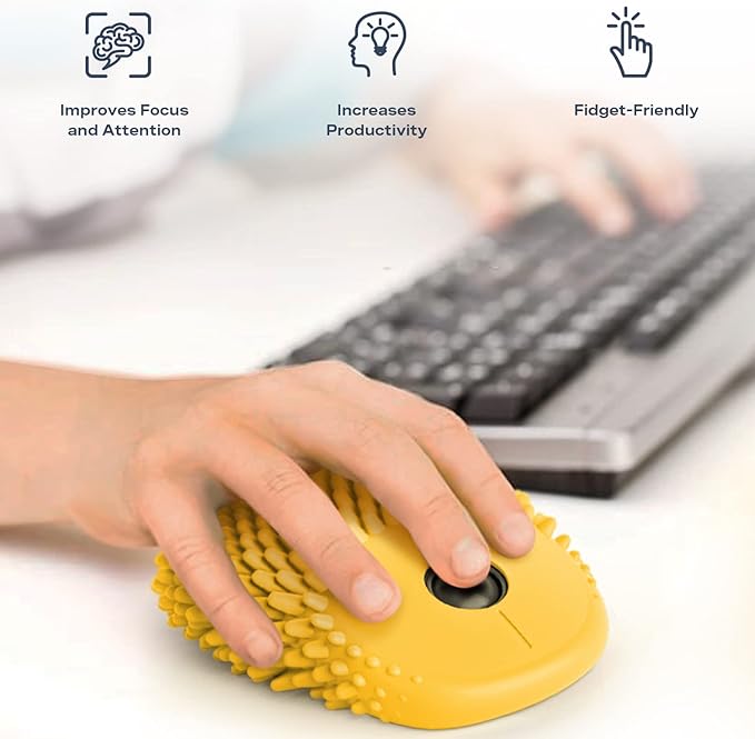 HedgeHog Health Hoglet Wireless Computer Mouse – Cute, Functional, and Tactile Fidget Tool. Combines Stress Relief with Comfort and Style, Perfect for Enhancing Focus and Productivity.
