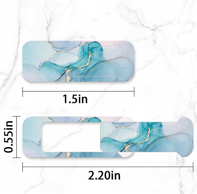 Webcam Cover, 3 Pieces, Laptop Camera Cover, Privacy Shielding Capacity is Twice as Big as The Traditional, Suitable for Computer Mobile Phones, laptops, Tablets and so on (Blue Marble)