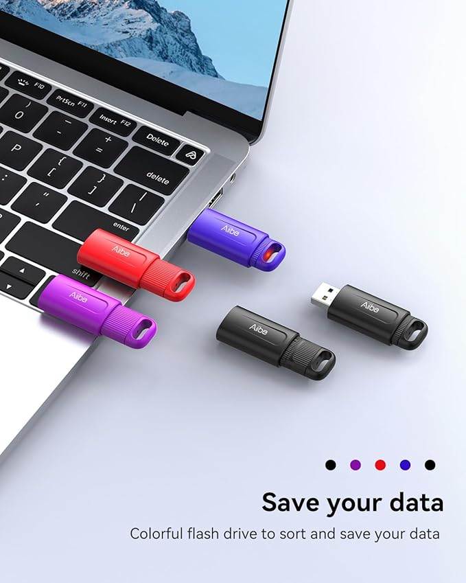 Aiibe 32GB Flash Drive Thumb Drives 5 Pack USB Drive 32GB USB 2.0 Memory Stick USB Stick 32GB USB Flash Drive Bulk Jump Drives Multipack for Laptop (32 GB, Colorful)