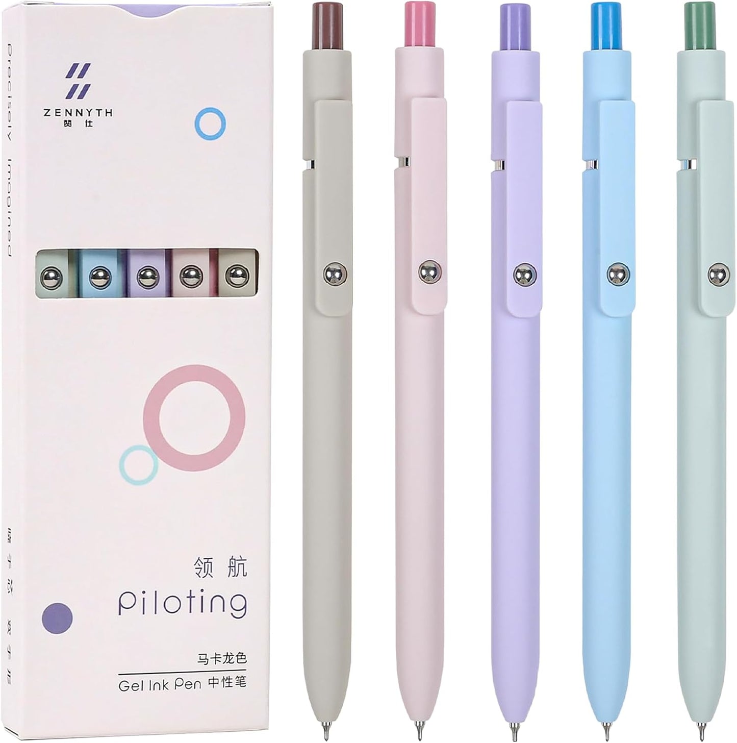 Gel Pens, 5Pcs 0.5mm Fine Point Pens With Smooth Wirting,Quick Dry Aesthetic Pens For Journaling, Ballpoint for Office School Supplies,Gifts for Women Men Student(Sugar)