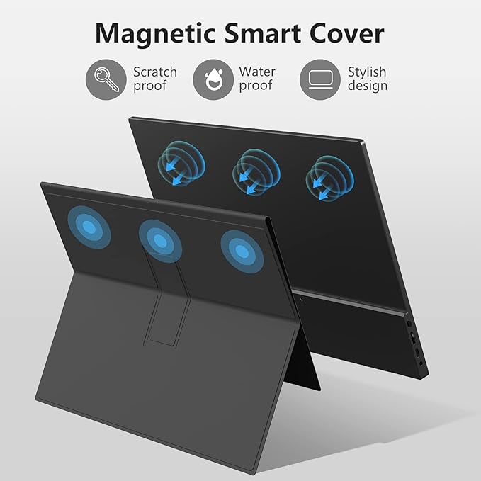 17.3" Portable Monitor 1080P FHD 144Hz Narrow Edge Laptop Monitor USB C HDMI Gaming Computer IPS HDR Screen, Travel Monitor for PC Mac Phone Xbox PS5 Switch Laptop w/Smart Cover & Speakers