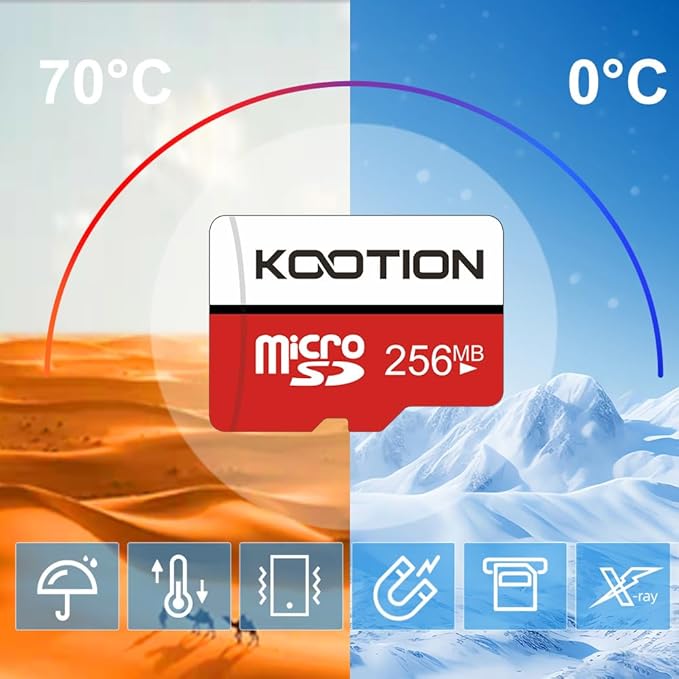 256MB Micro SD Cards 10-Pack, KOOTION Mini Flash Memory Card C4 Low Capacity for Old Phones/MP3 and Small File Transfer (Pack of 10 256MB)