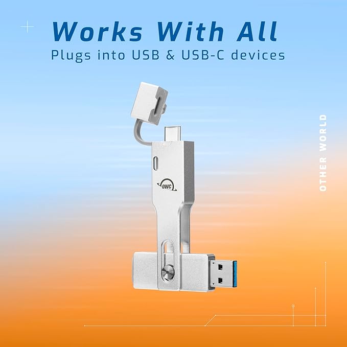 OWC Other World Computing - OWCENVPMCA05 500GB Envoy Pro mini USB-C and USB-A (10Gb/s) Portable NVMe SSD - Up to