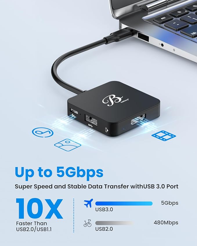 USB C to HDTV Adapter, Type C Adapter Multiport AV Converter with 4K@60hz HD Output, 100W PD & USB 3.0 Port, Compatible for Switch 2, MacBook Pro/Air, iPad, Tablets, Switch, TV, Monitor and More