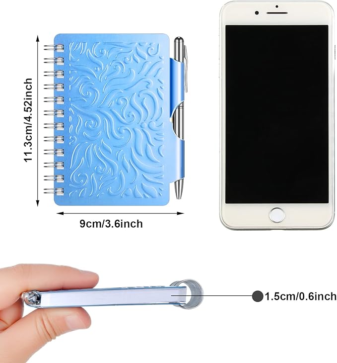 Zonon 2 Pcs Mini Password Book with Alphabetical Tabs Metal Password Keeper Book Portable Organizer Elegant Mandala Pattern Notebook with Pen, Spiral Bound for Information(Blue, Rose Red)