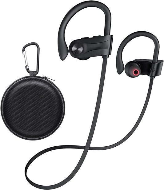 JOYWISE Bluetooth Headphones, Wireless Earbuds Bluetooth 5.3 Headphones with 16Hrs Playtime Stereo Bass Headsets, IPX7 Waterproof Running Earphones for Sports, Black