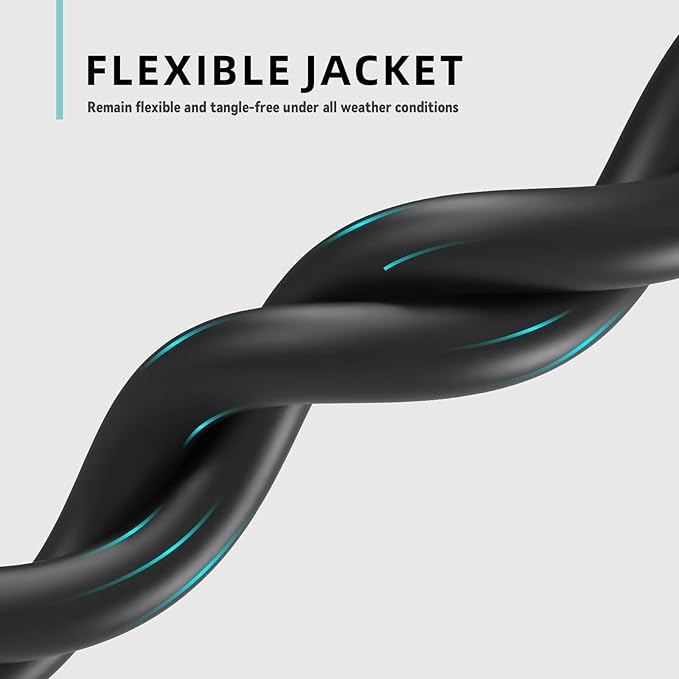 15ft Indoor Outdoor Extension Cord - 12/3 SJTW Heavy Duty Extension Cable with 3 Prong Grounded Plug for Safety -15Amp 1875W Black Electric Cord Great for Garden, Appliances