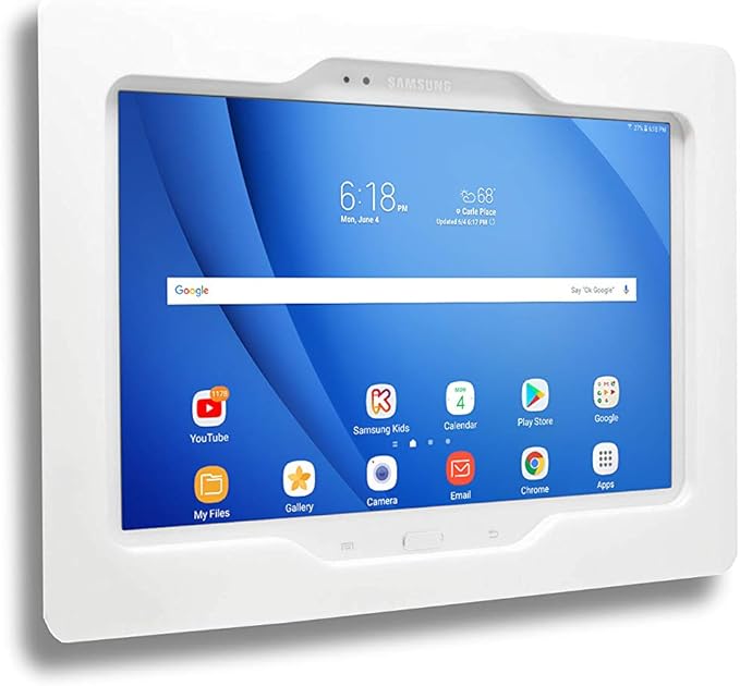 TABcare Security Anti-Theft Acrylic VESA Enclosure for Samsung Galaxy TAB A 10.1 2016 with Wall Mount Kit (White, TAB A 10.1 SM-T580)