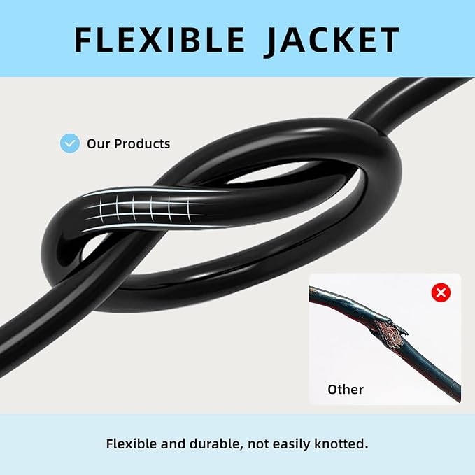 EP 25 Ft Outdoor Extension Cord - 12/3 SJTW Heavy Duty Black Extension Cable with 3 Prong Grounded Plug - Power Cord for Lawn, Garden, Appliances