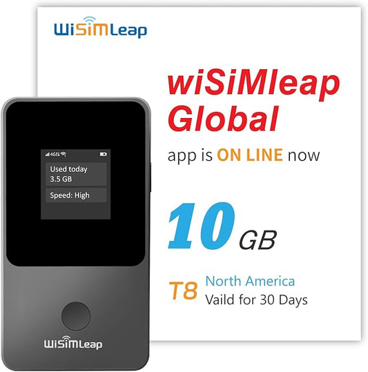 Global Travel Mobile Hotspot Device 4G Pocket Router No Roaming fee Built-in SIM Card No Need Physical Card No Contract 150 Countries Travel Portable WiFi Hotspot 10GB for North America