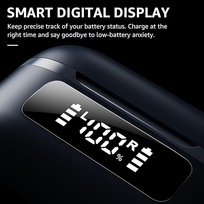 TOZO NC9 Hybrid Active Noise Cancelling Wireless Earbuds, 6 Mics ENC Clear Call, IPX8 Waterproof, in Ear Bluetooth 5.3 Headphones Stereo Bass Ear Buds 59H Playtime with LED Display 32 EQs via APP