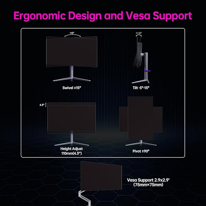 KTC 27 OLED Monitor - 1440p 240hz Monitor 0.03ms GTG, Type-C 65W, Built-in Speakers, 1.5M:1 Contrast Ratio, 136% sRGB, DisplayPort1.4, HDMI2.0,USB-C 3.0, Vesa, PC Moniter for Gaming Movie Office