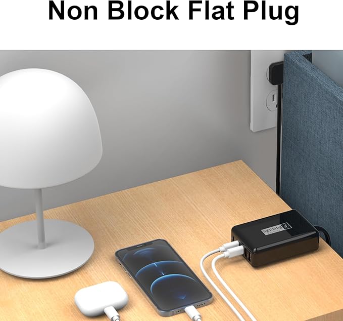 AC Adapter Power Cord 5ft, Super Slim Flat Plug Non Block Design, Figure 8 Power Cable Replacement for Chargers, TV, Xbox, PlayStation Series, Power Supply for Small Electronic Gadgets